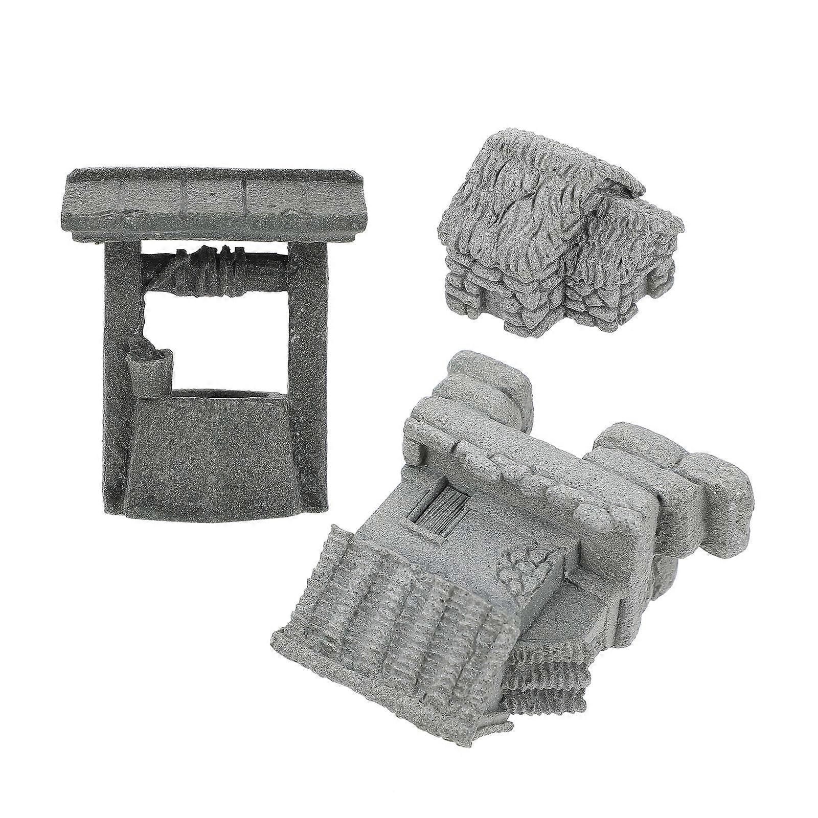 3Pcs Mini Flower Pot Decoration Set Compact Fairy House Ideal For Children And Collectors In Traditional Chinese Garden Style