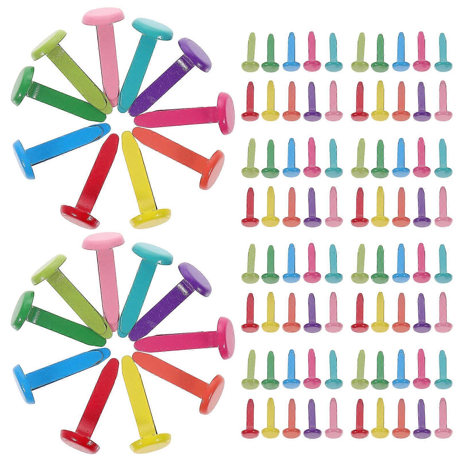 Colorful Decorative Brads for Scrapbooking, Greeting Cards, and Photo Albums – Durable Two Prong Fasteners for Safe DIY Craft Projects