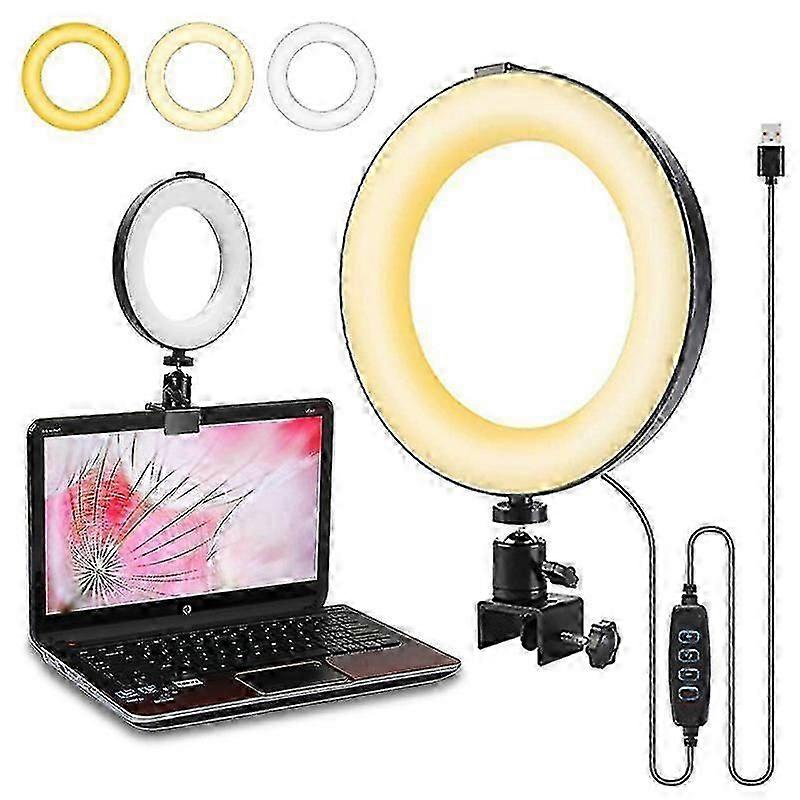 Professional 6" LED Ring Light Kit for Laptop Video Conferencing and Streaming