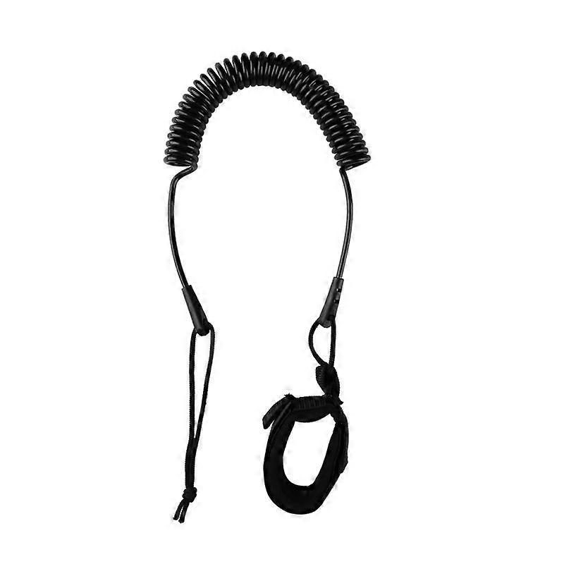 Black Coiled Surf Leash - SUP/Kayak Ankle Strap