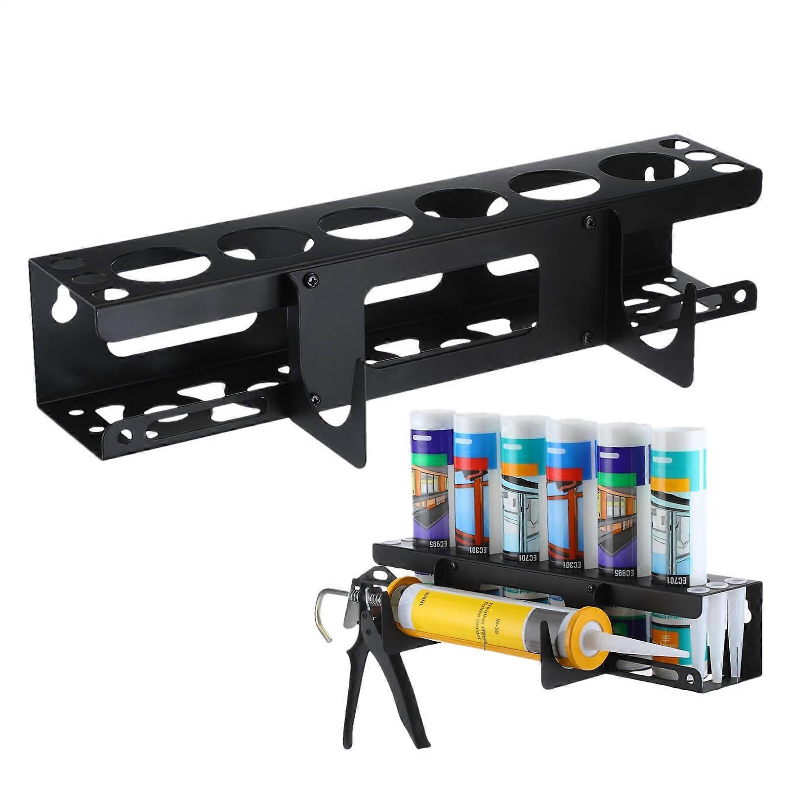 Caulking Gun Holder with Durable Metal Frame and Horizontal Base for Organized Storage and Easy Dispensing