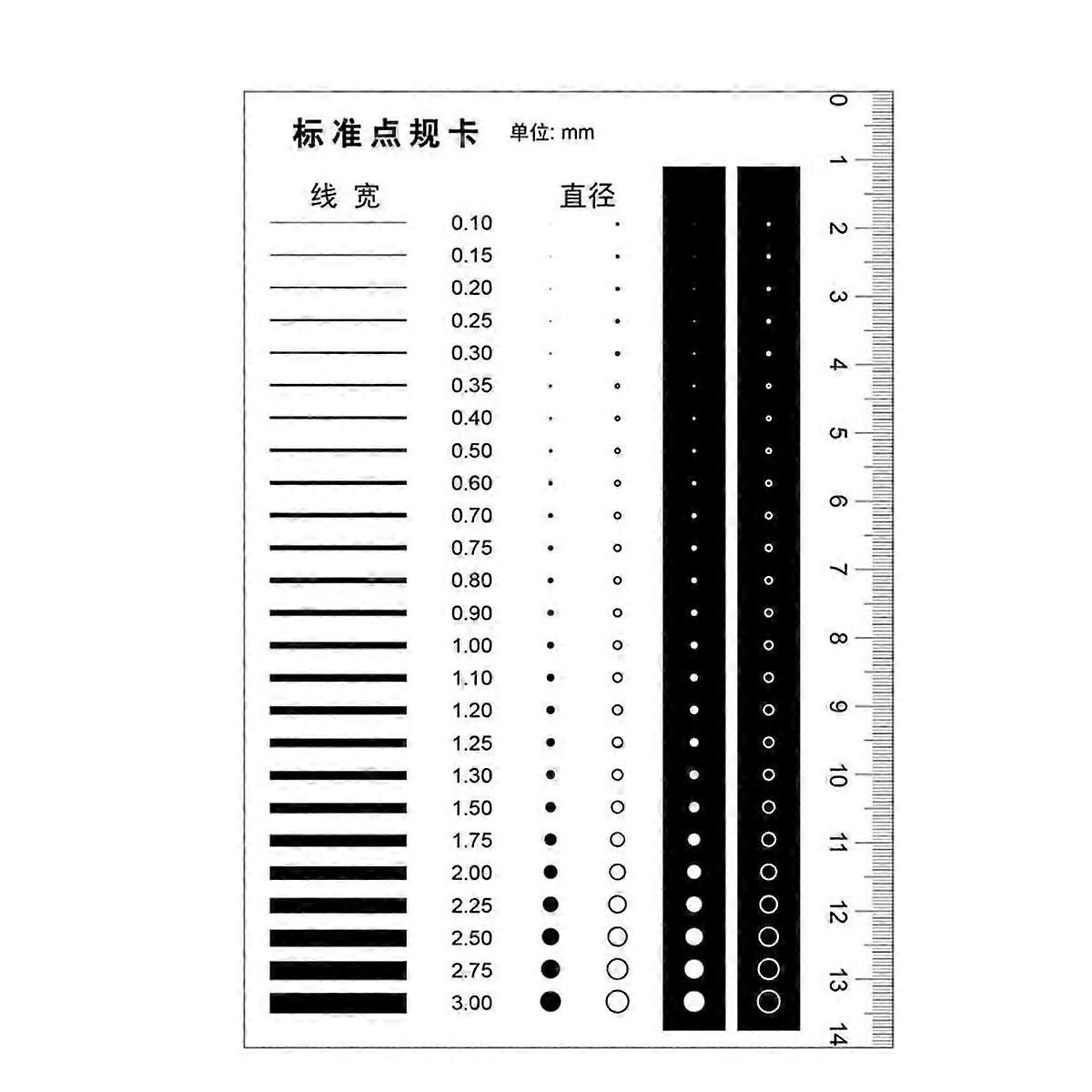 Lab Microscope Accessories 65x100mm Standard Point Gauge Film Ruler Line Width Diameter(10) Ref: 4576