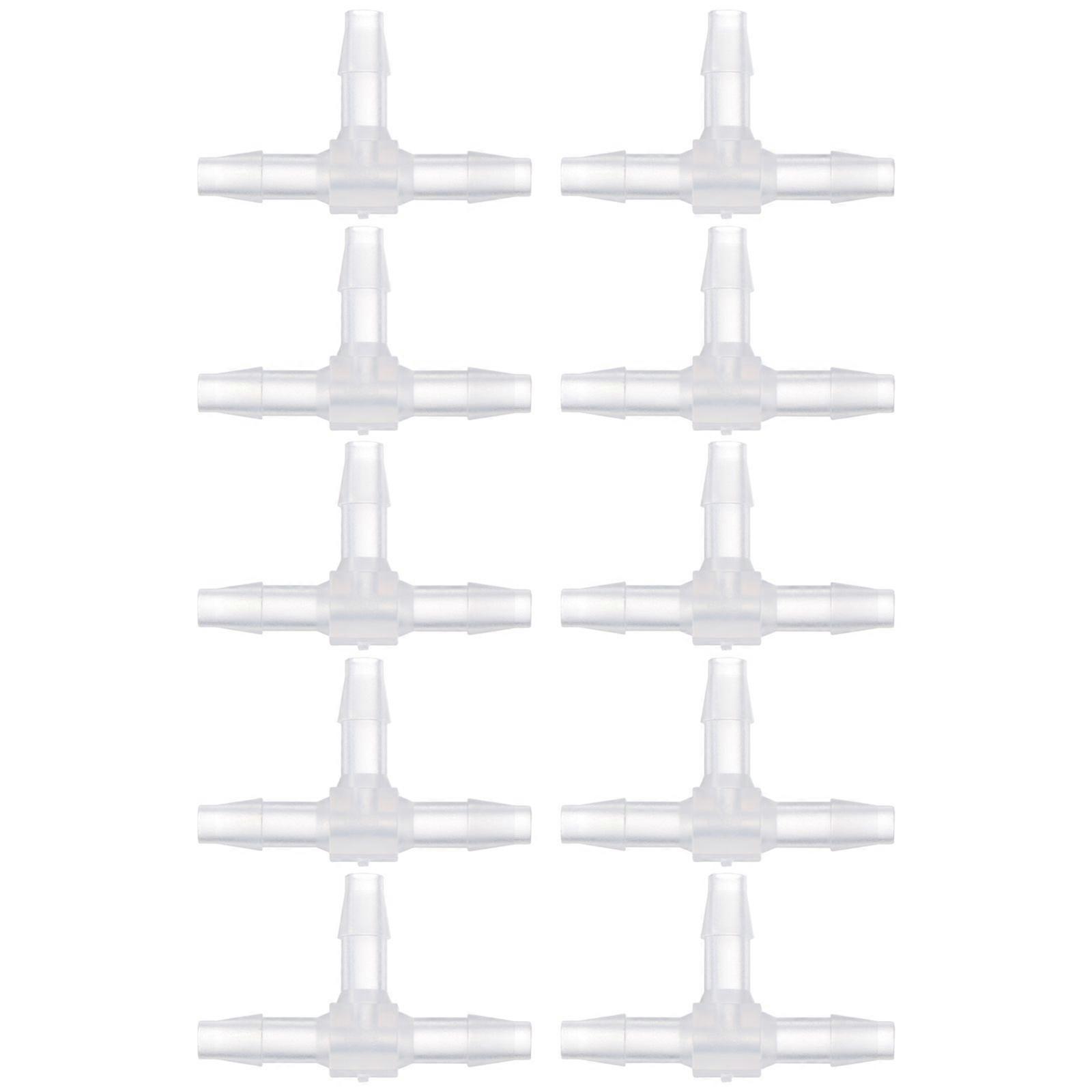 10pcs Plastic Hose Tee Joints T Shape 3 Ways Joints Pipeline Connectors