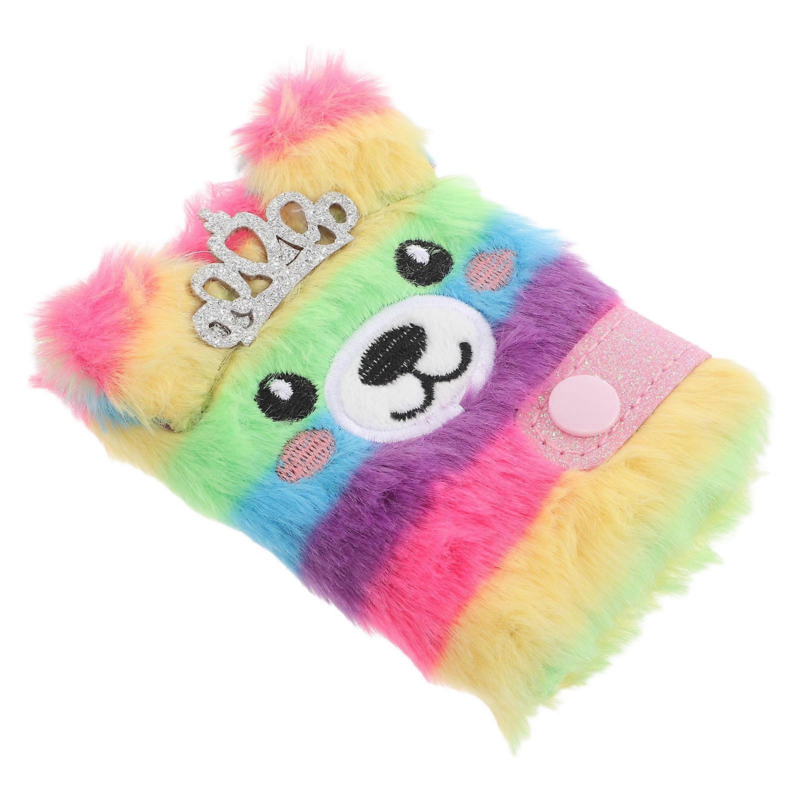 Cartoon Animal Plush Notebook for School and Home Use Soft Note-Taking 1Set