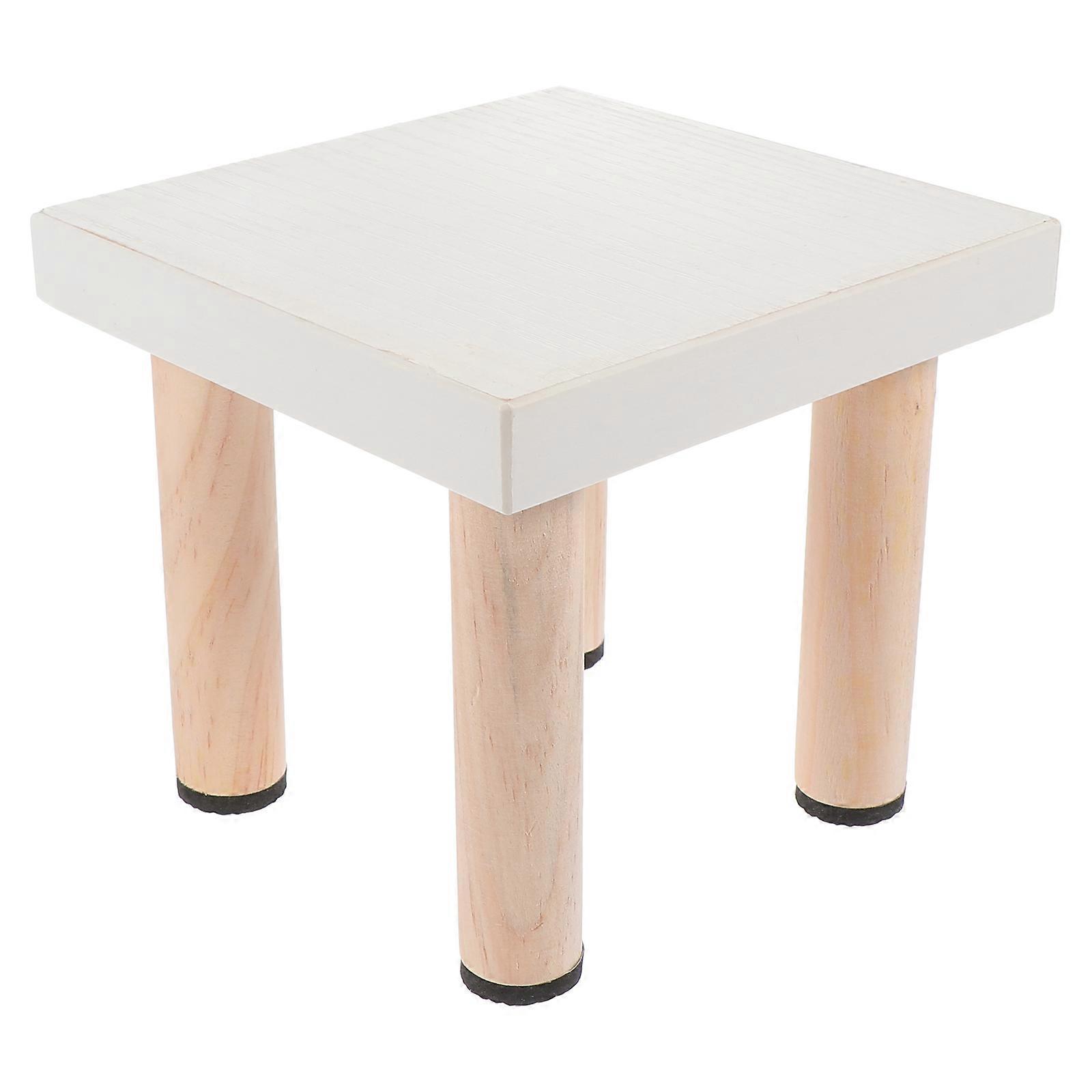 White Wood Flower Rack for Home Use Durable Plant Stand Suitable for Gardening and Decoration 1Pc