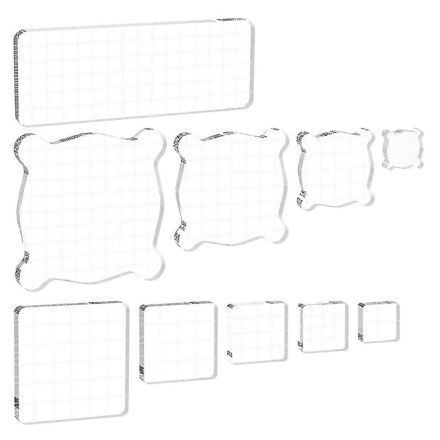 For 10pcs Acrylic Stamp Blockversatile Assorted Size Stamp Blocks