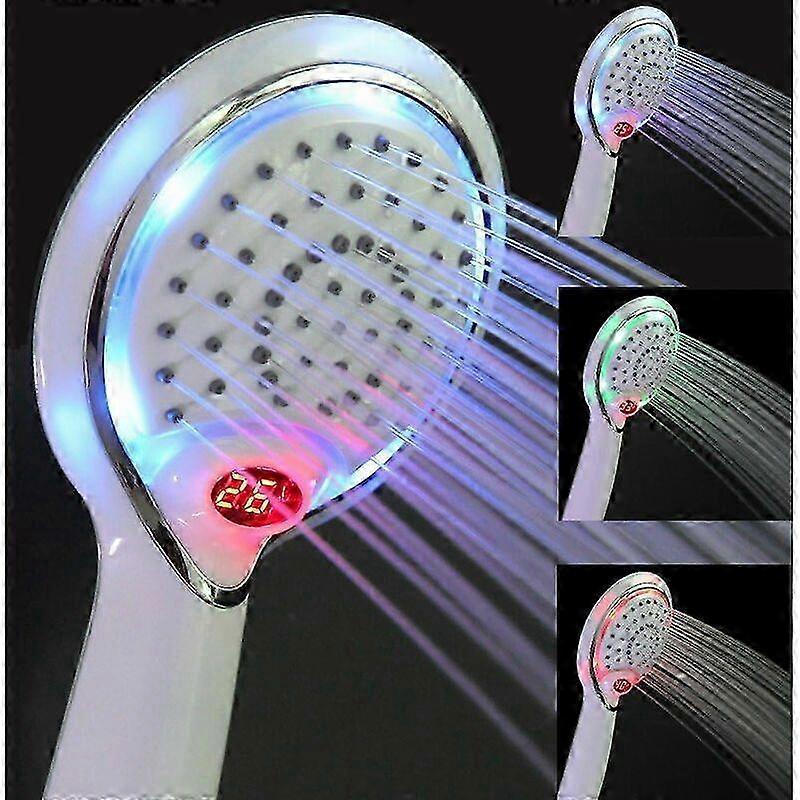 LED Shower Head, LED Shower Head Hand Shower, 3 Colors Temperature Control Shower Head, Led Temperature Shower Head, Temperature Control Shower Spraye