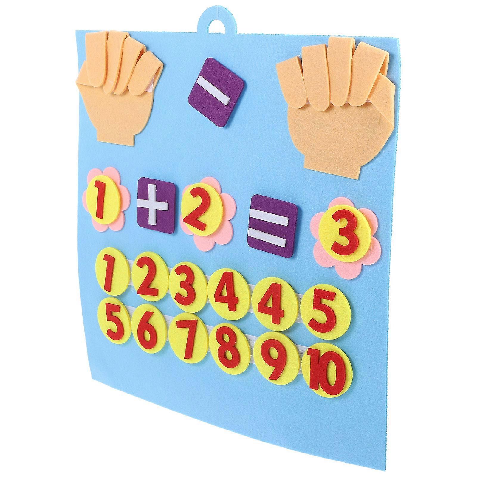 Number Cognitive Felt Math Board for Early Education and Math Learning in Assorted Color Nonwoven Fabric 1 Set