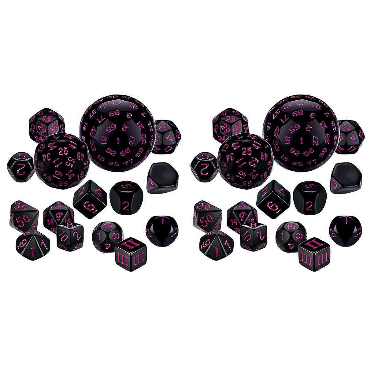 30Pieces Complete Polyhedral DND Dice Set D3-D100 Spherical Dice Set for Role Playing Table Games Su