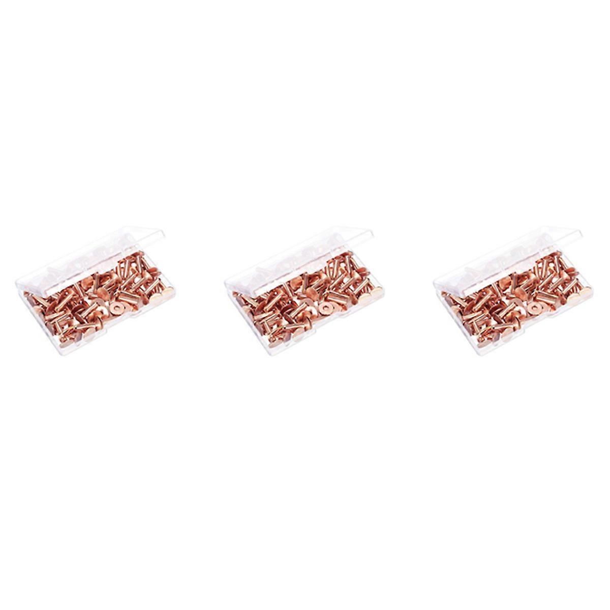 300 Sets Copper Rivets and Burrs Washers Leather Copper Rivet Fastener for Collars Leather DIY Craft