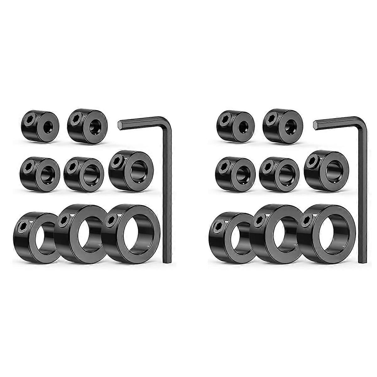 Drill Stop Bit Collar Set, 18PCS Adjustable Drill Depth Stop Collar Limit Ring with Carbon Steel Set