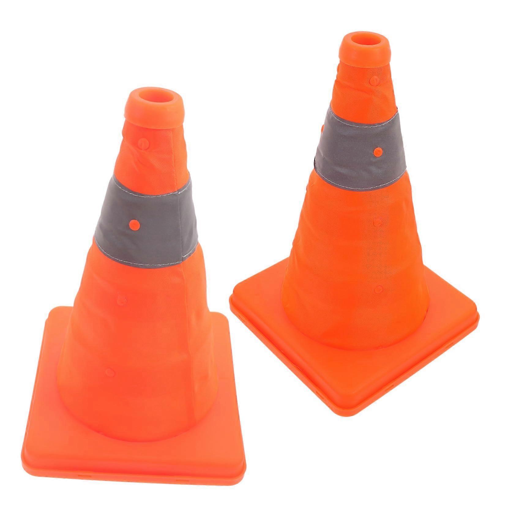 Traffic Cones 2Pack, Collapsible, Visibility Reflective Coating, Durable For Road Construction And Training