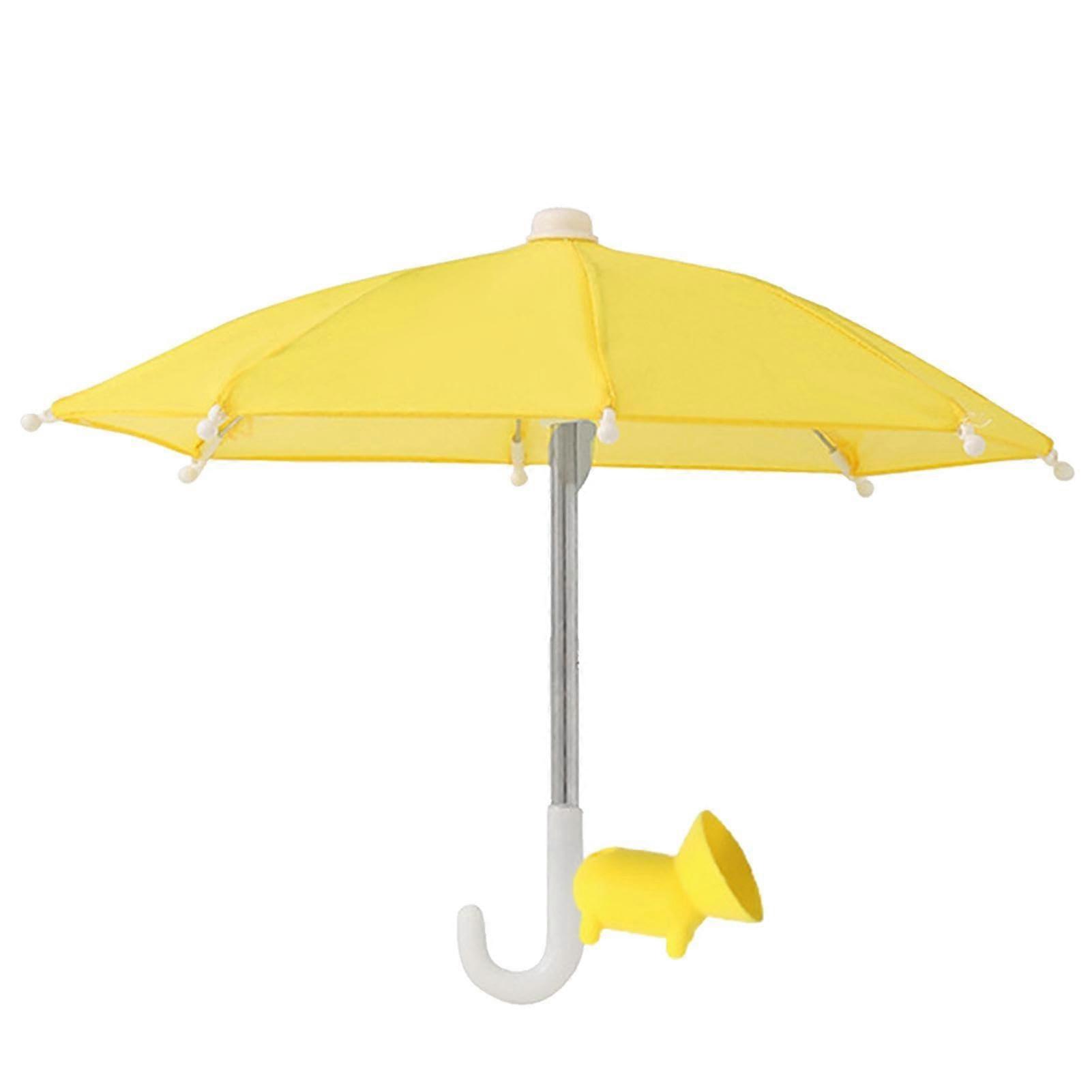 Phone Umbrella With UV Protection, Waterproof AntiGlare, Adjustable Suction Cup For Pool Use Yellow