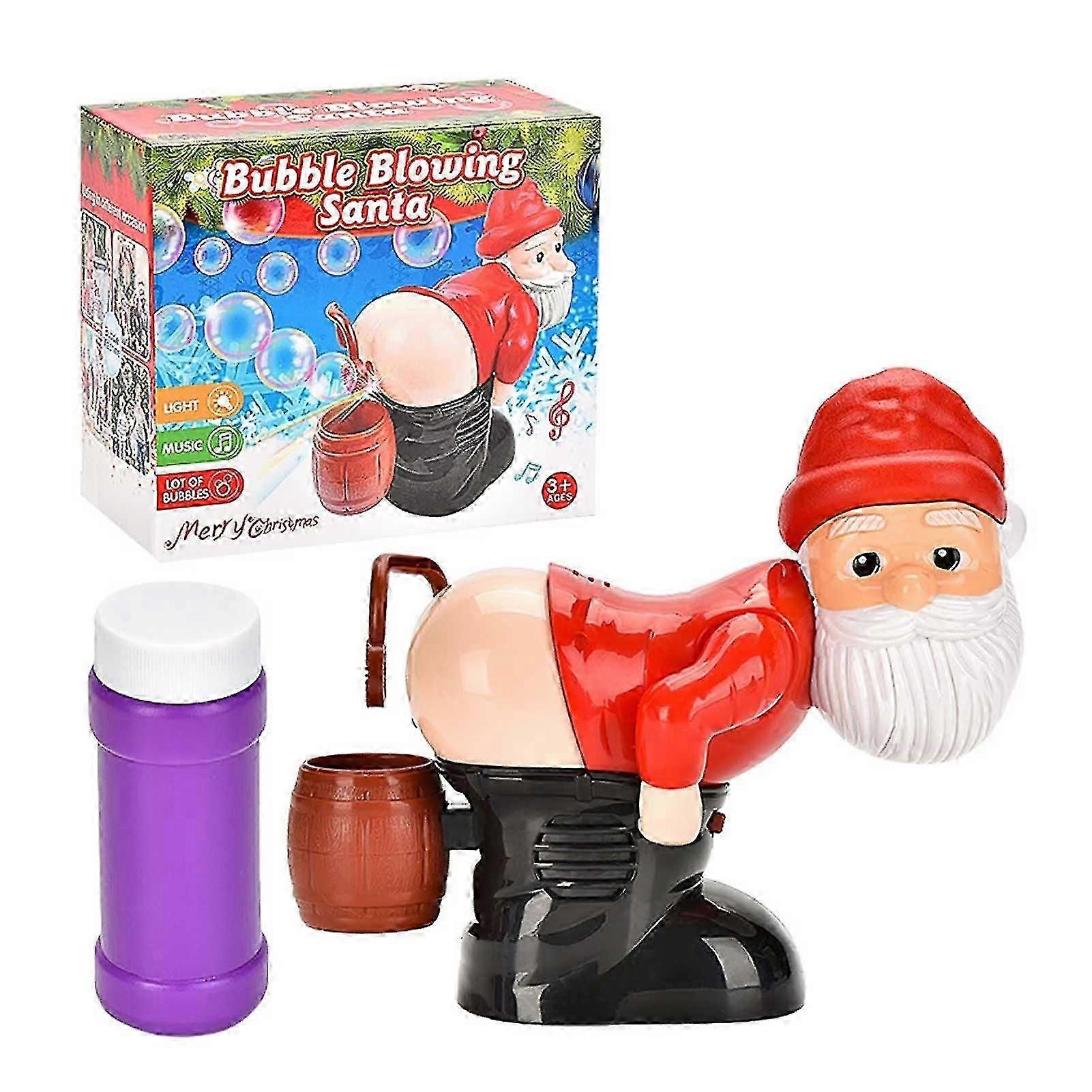 Automatisk jultomte pruttande bubbelmaskin Bärbar utomhusfest leksak fläkt leksaker för julfest presentleksaker