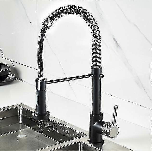 Full Copper Faucet Swivel Hot And Cold Dual Mode Sink Kitchen Sprin...