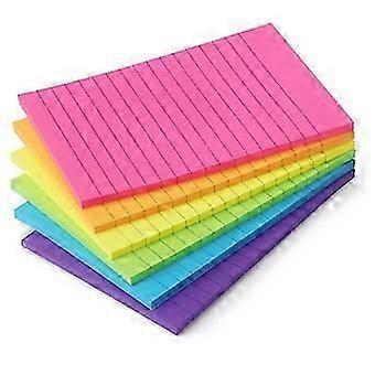 100 x 150 mm 6 Colors Sticky Notes, Lined Sticky Note Pads, 45 Sheets/Pad