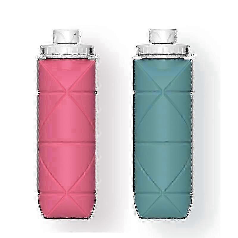 2Pcs Collapsible Water Bottle Leak-Proof Valve Reusable Bpa Free Si...