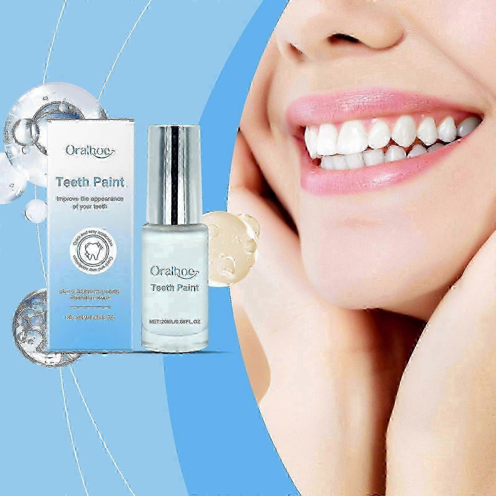 Instant Teeth Whitening Paint, tandpolish för fläckborttagare, spänd vit modell