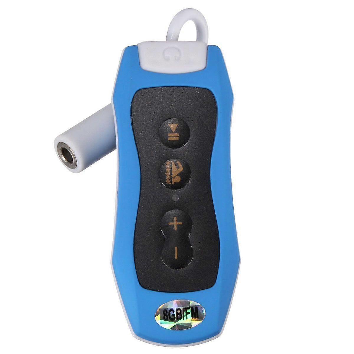 8GB MP3 Player Swimming Underwater Diving Spa + FM Radio Waterproof Headphones Blue