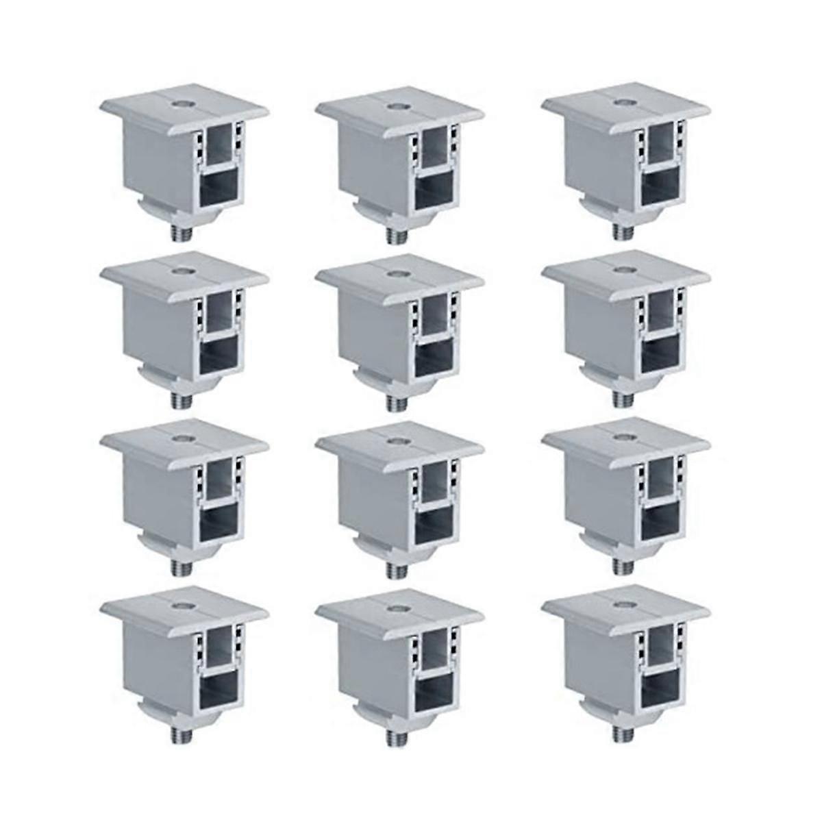 12 Set Solar Panel Mounting Clamp, PV Panel Bracket Roof Mount Clamp for Securing 30mm-50mm Thick S