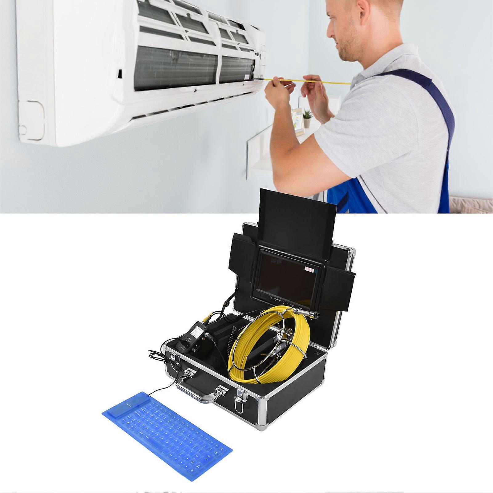 9in LCD Pipeline Endoscope Camera 4500mAh Battery 20m Cable