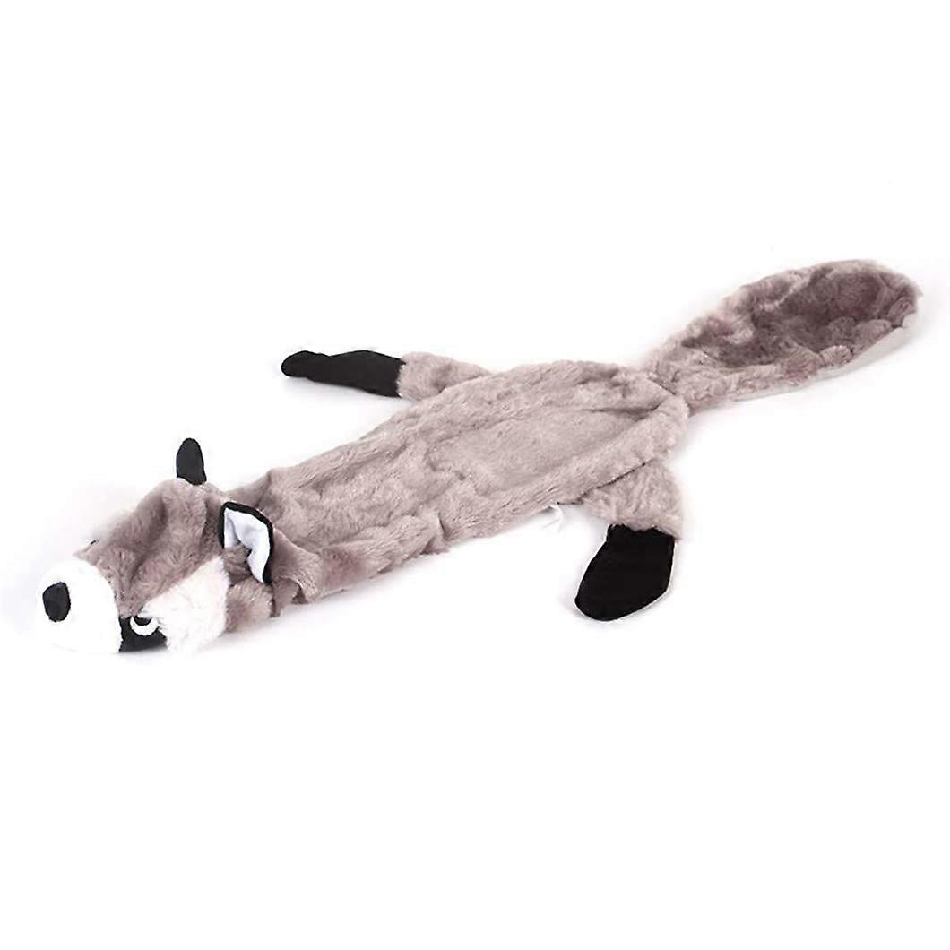 Squeaky Dog Toy No Stuffing Plush For Large Dogs Racoon Design Durable Plush Material, Squeaker Inside, Large Size