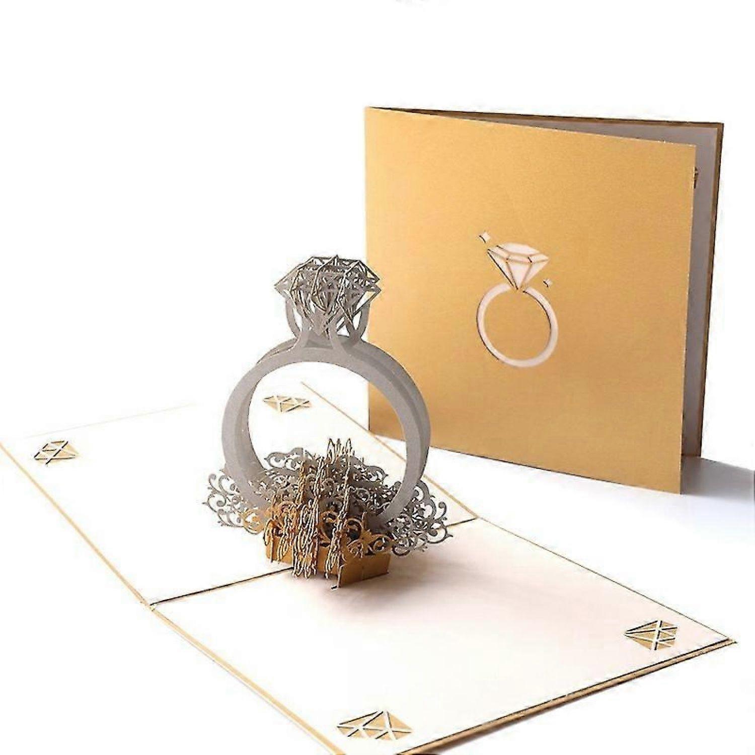 Create Idea 3D Diamond Ring Proposal Card with Envelopes - Replacement Tools,Valentine's Day greeting card -HK908