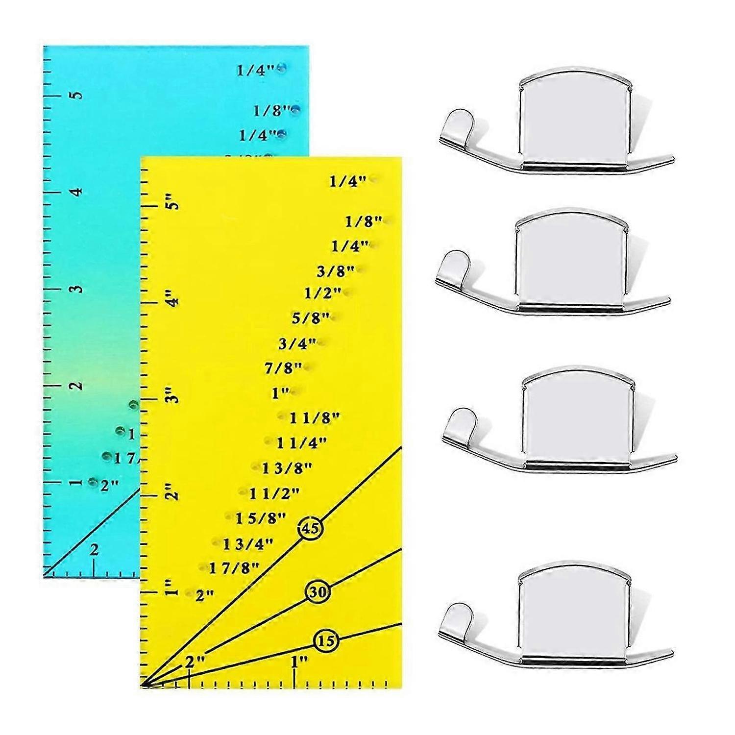 2 PCS Seam Guide Ruler with 4 PCS Magnetic Seam Guides