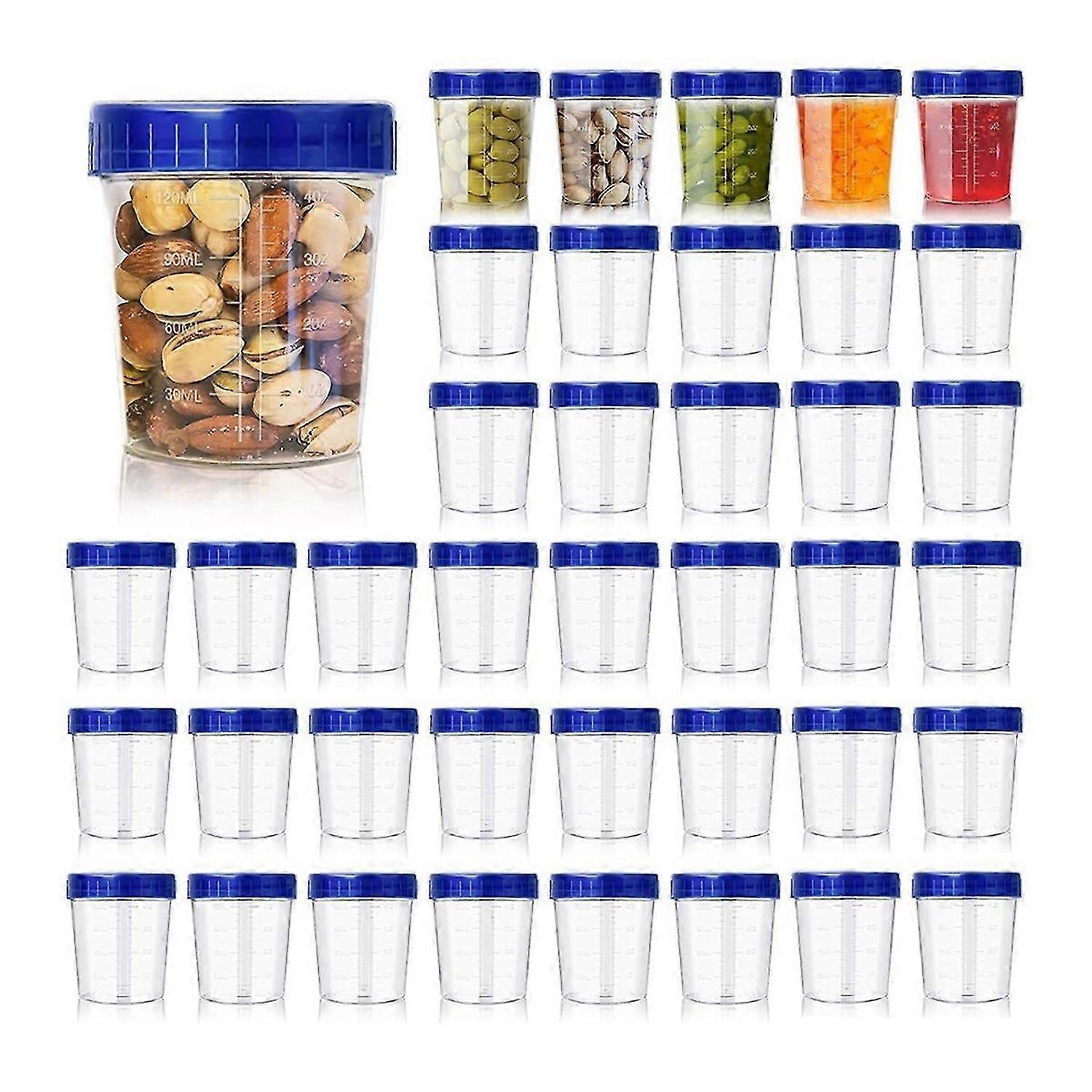 40 Pack 4oz Small Containers with Lids,Reusable Salad Dressing Container Airtight Leakproof Condimen