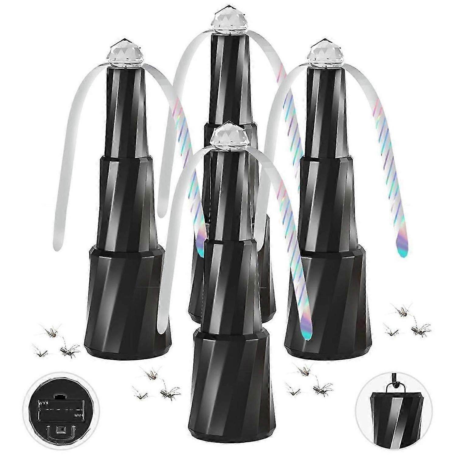 4PCS Fly Fans for Tables Tabletop Fly Spining Fan Outdoor with Hook Bug Repellent Retractable Fly Fans