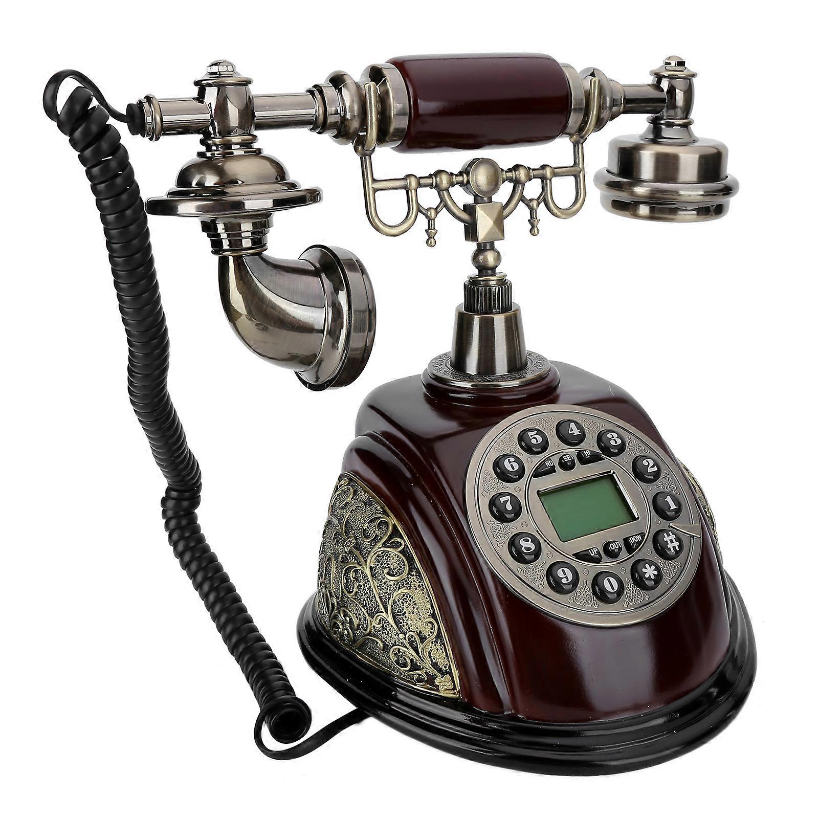 CTN8028 Retro Style Push Rotary Dial Desk Telephone Single Line Corded Phone Home Office