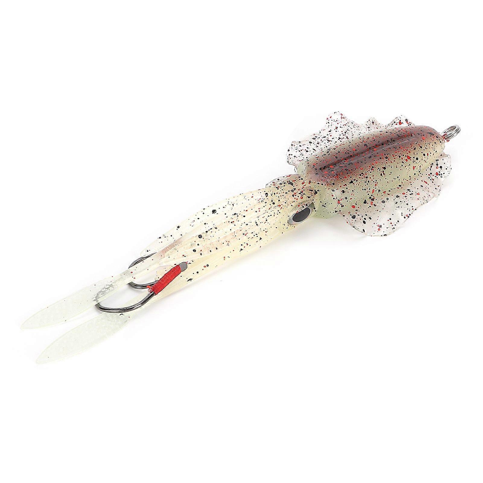 Fishing Squid Lure Octopus UV Luminous Squid Jigs with Hook Fishing Wobbler Bait Soft LureBrown