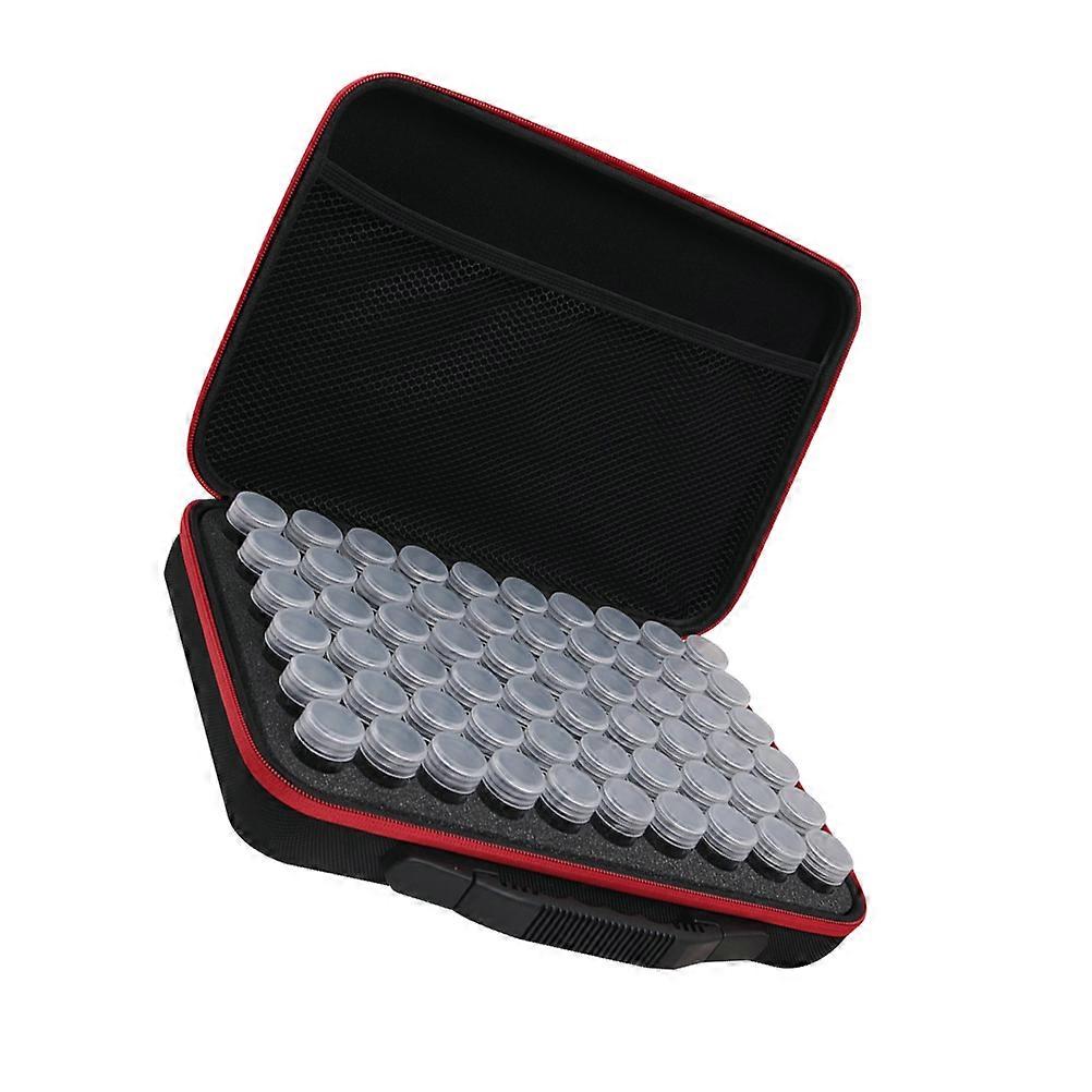 Display Case for Beads Painting Storage with 60 Bottles Red Bag for Decoration