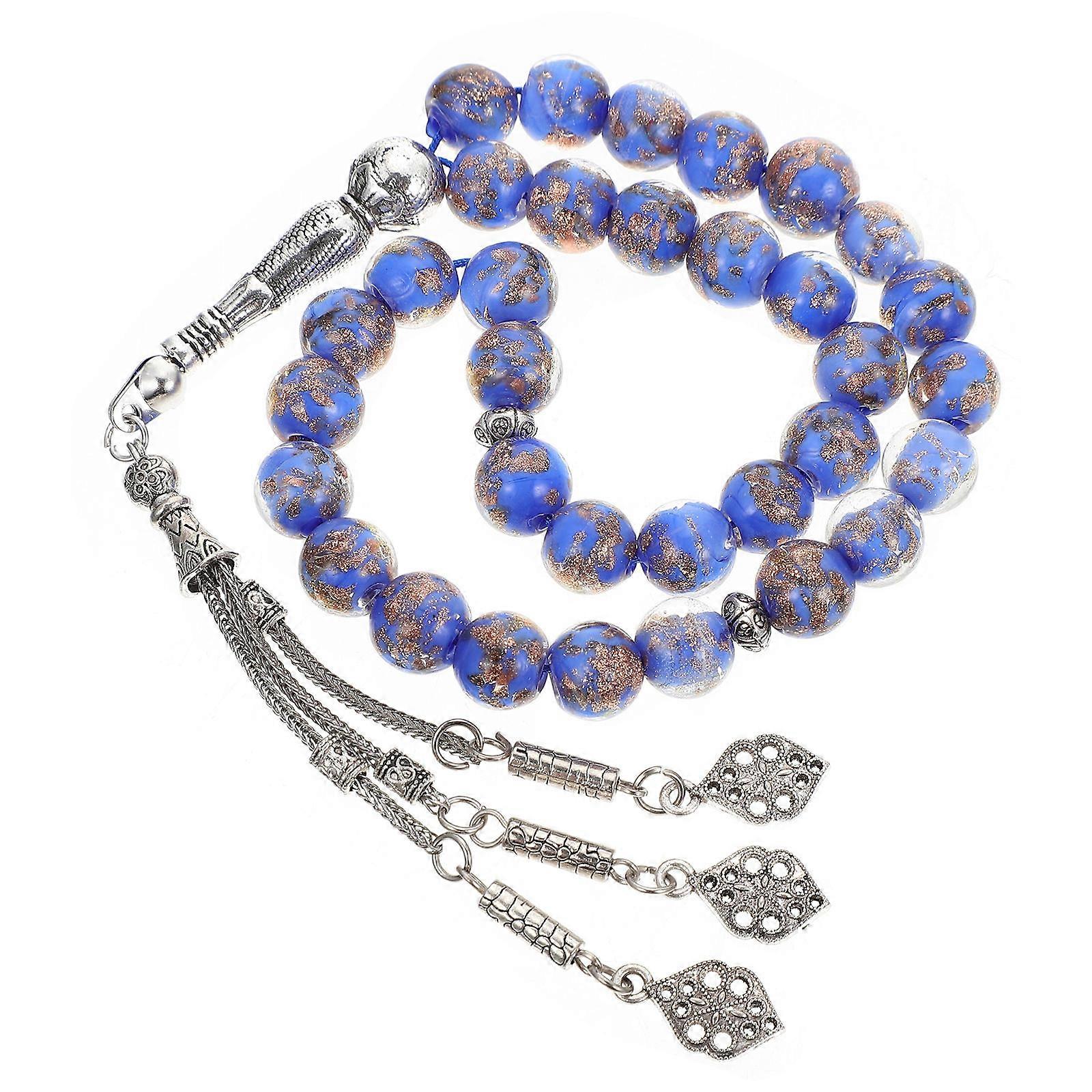 Islamic Prayer Bead String Classic Muslim Rosary Bracelet for Pilgrimage 2Pcs
