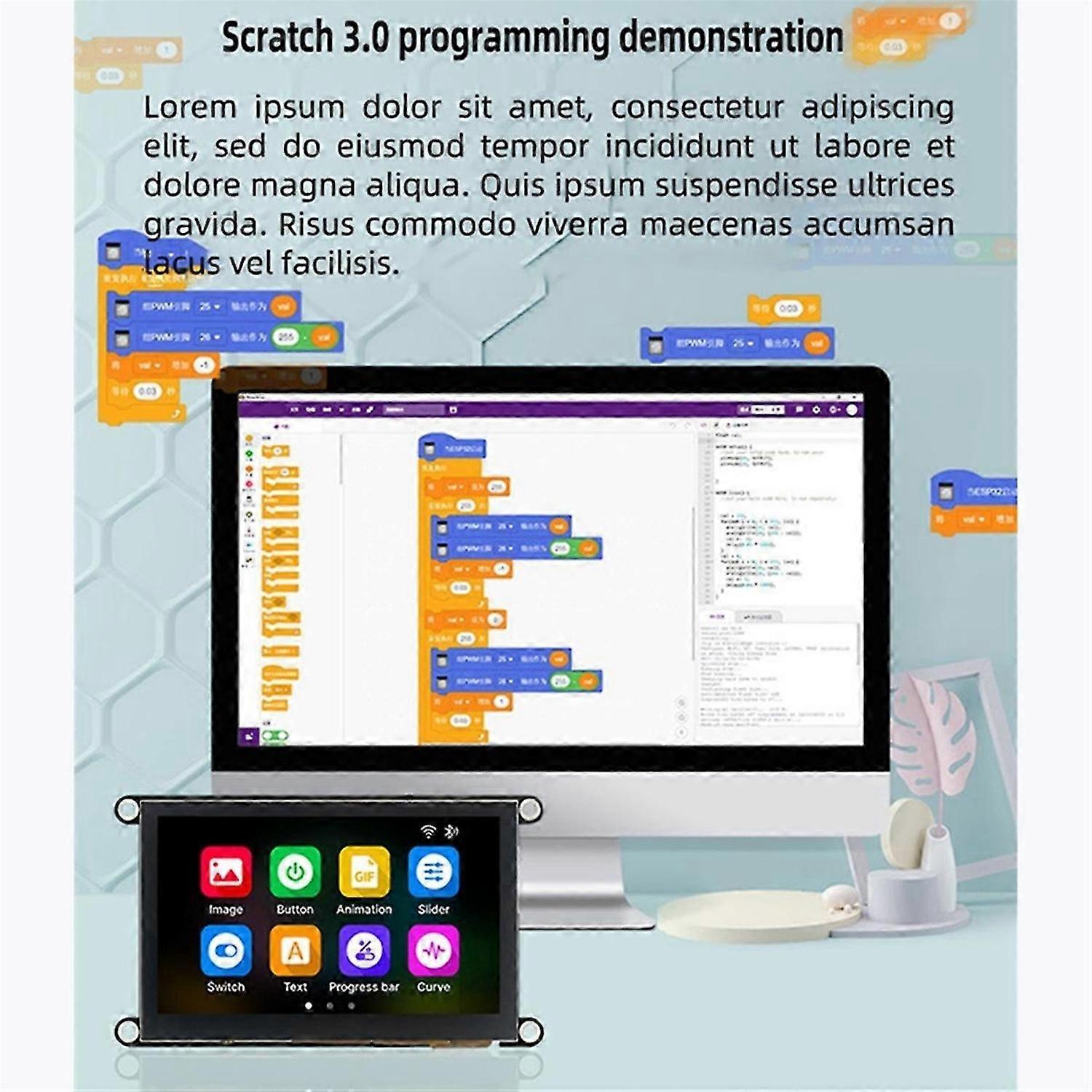ESP32-S3 LCD-Display IPS Kapazitiver Touch HD 8M PSRAM WIFI Bluetooth-Entwicklungsboard für LVGL