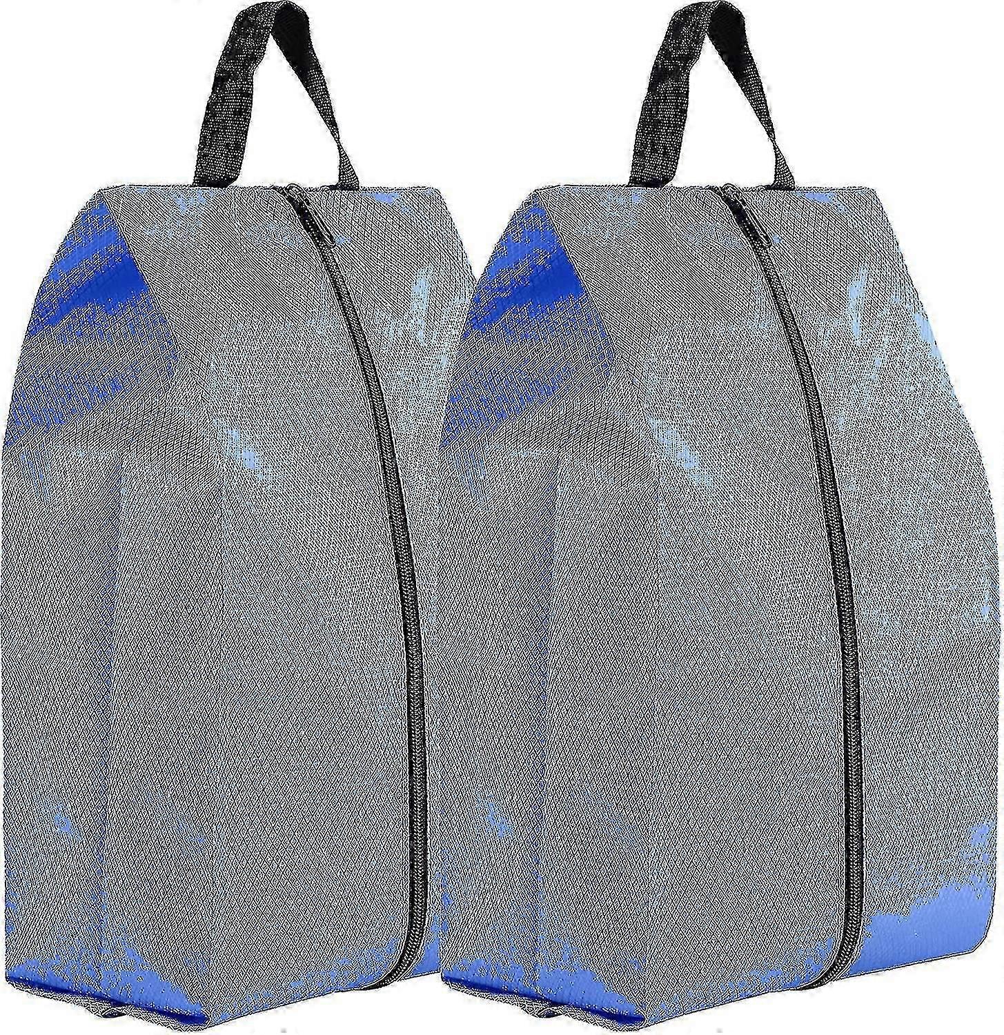 2 Set Shoe Bags,nylon Bags With Zipper,lightweight And Water Resistant,for Travel Or Home Storage,royal Blue