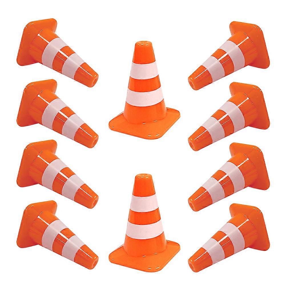 Traffic Safety Cones 10Pcs Scene Decoration Props For Micro Landscape In Durable PP Material