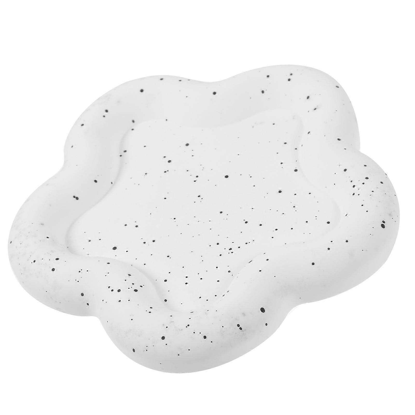 Trinket Storage Plate Flower Shape for Storage Use White Organizer