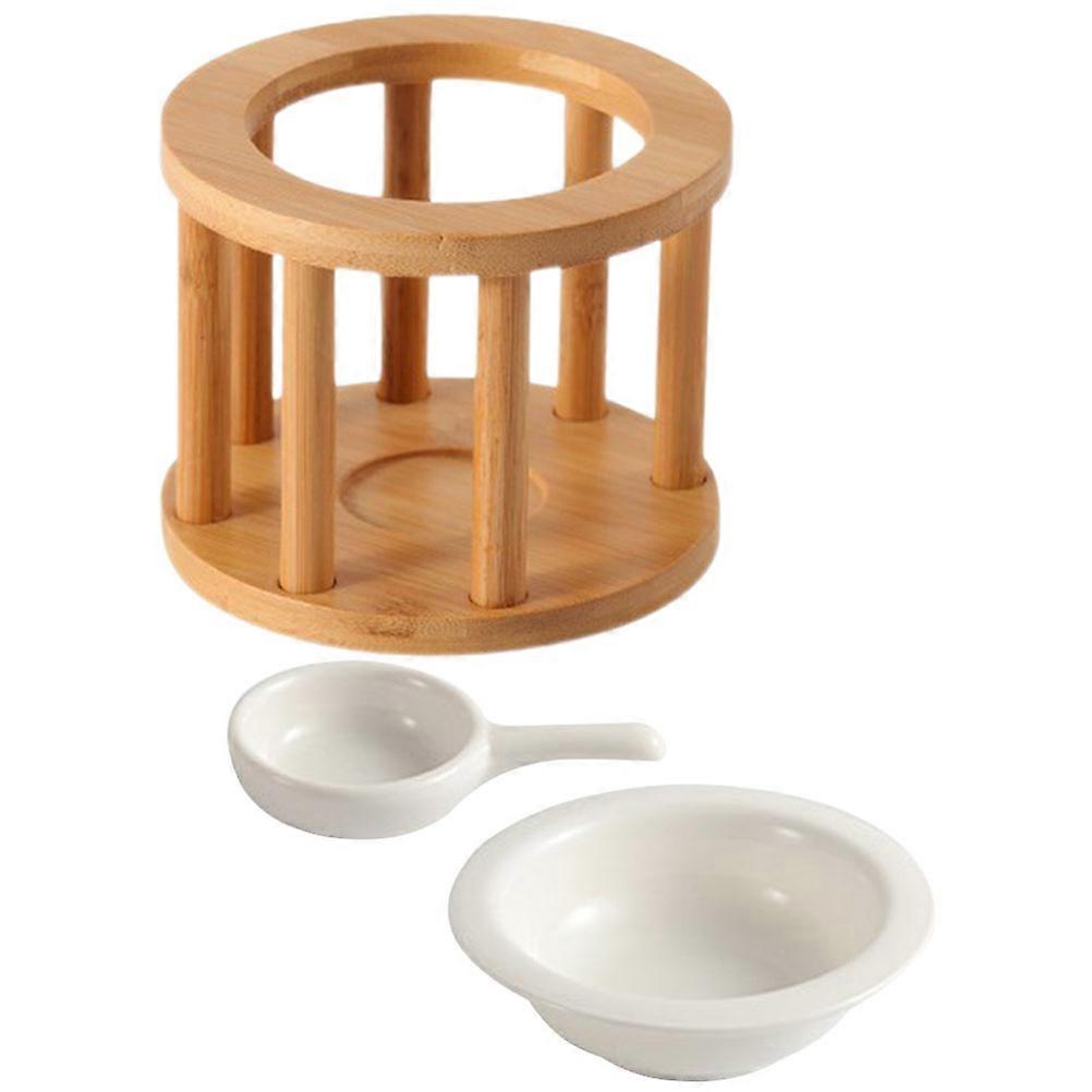Bamboo Candle Holder 2Pcs Essential Oil Aroma Diffuser