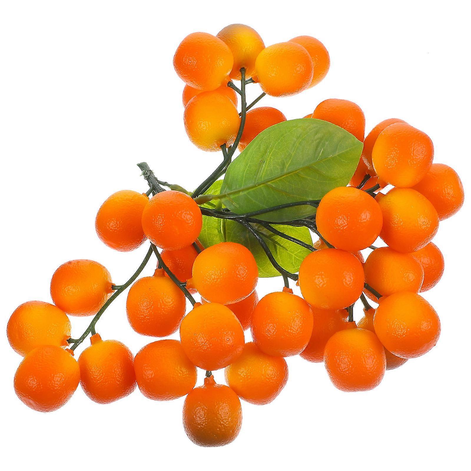 Lifelike Fruit Prop Orange Branch for Decoration 5Pcs Foam Artificial String