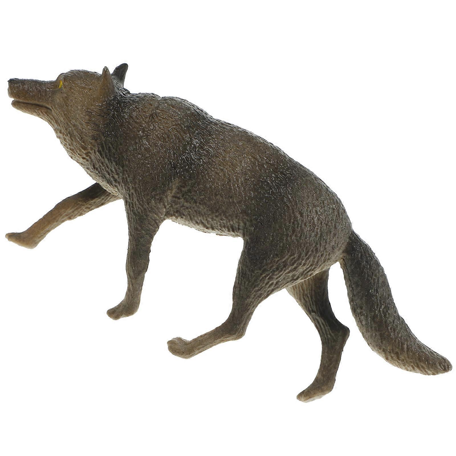 Simulation Wolf Figurines Plastic Animal Figure for Kids 4Pcs Set