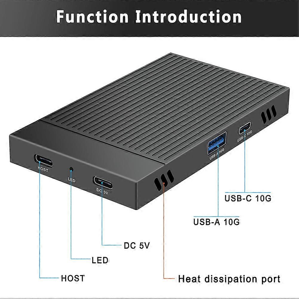 M.2 NVMe SSD Docking Station 10Gbps, Dual-Bay Aluminum Hard Drive Case for PC and Laptop