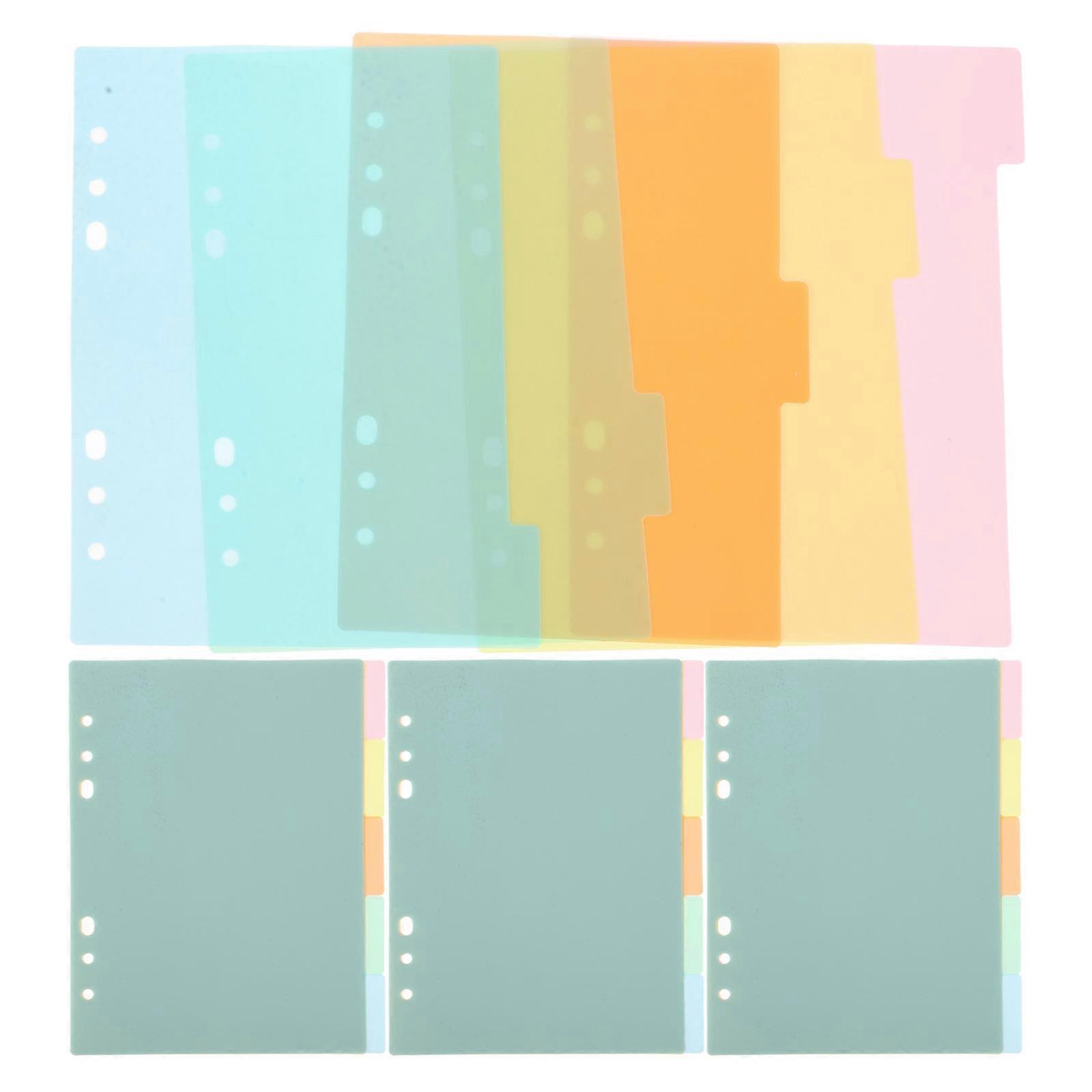 Notebook Tab Pages Plastic Binder Dividers with Tabs 60Pcs Set