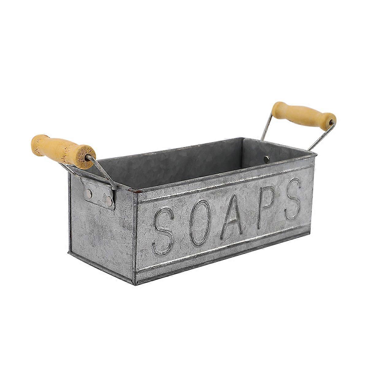 Flower Container Iron Pot for Storage 2Pcs Silver Garden Decoration