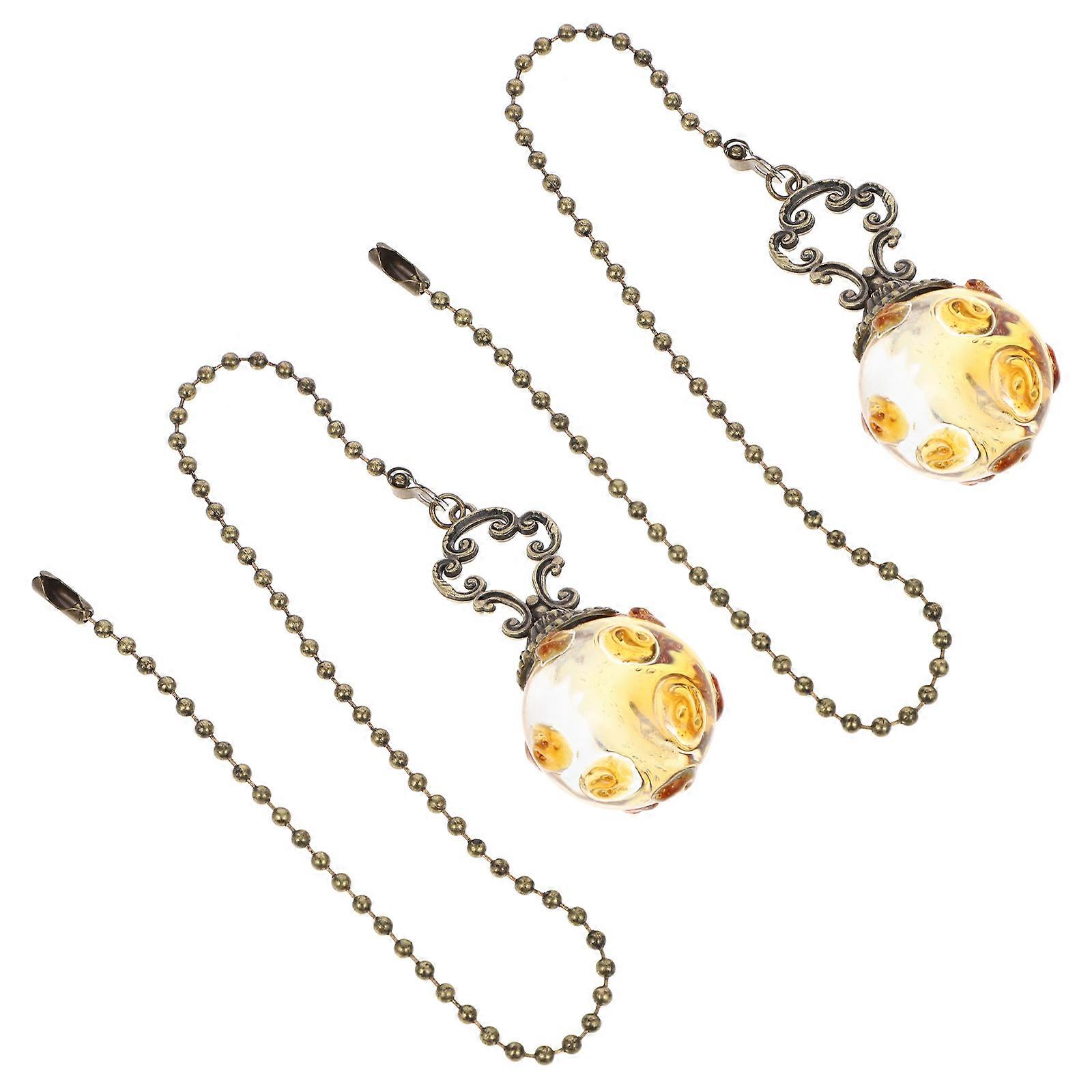 Fan Pull Chain Extension 4Pcs Round Ornament Transparent Crystal Suitable For Ceiling Lights Sophisticated Style Rainbow Effect