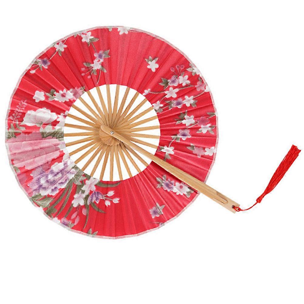 Japanese Folding Fan Bamboo Handheld Fan for Cooling 4Pcs