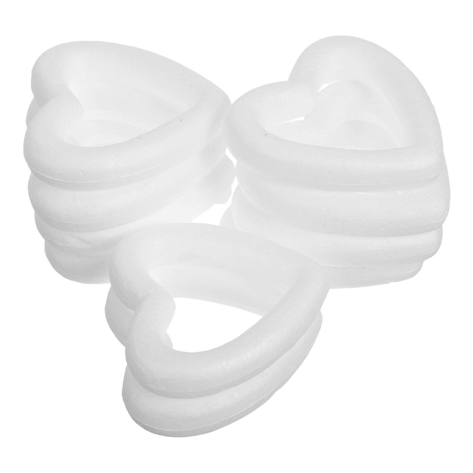 Heart Shaped Foam Wreath Form White for Decoration 40Pcs DIY Supplies