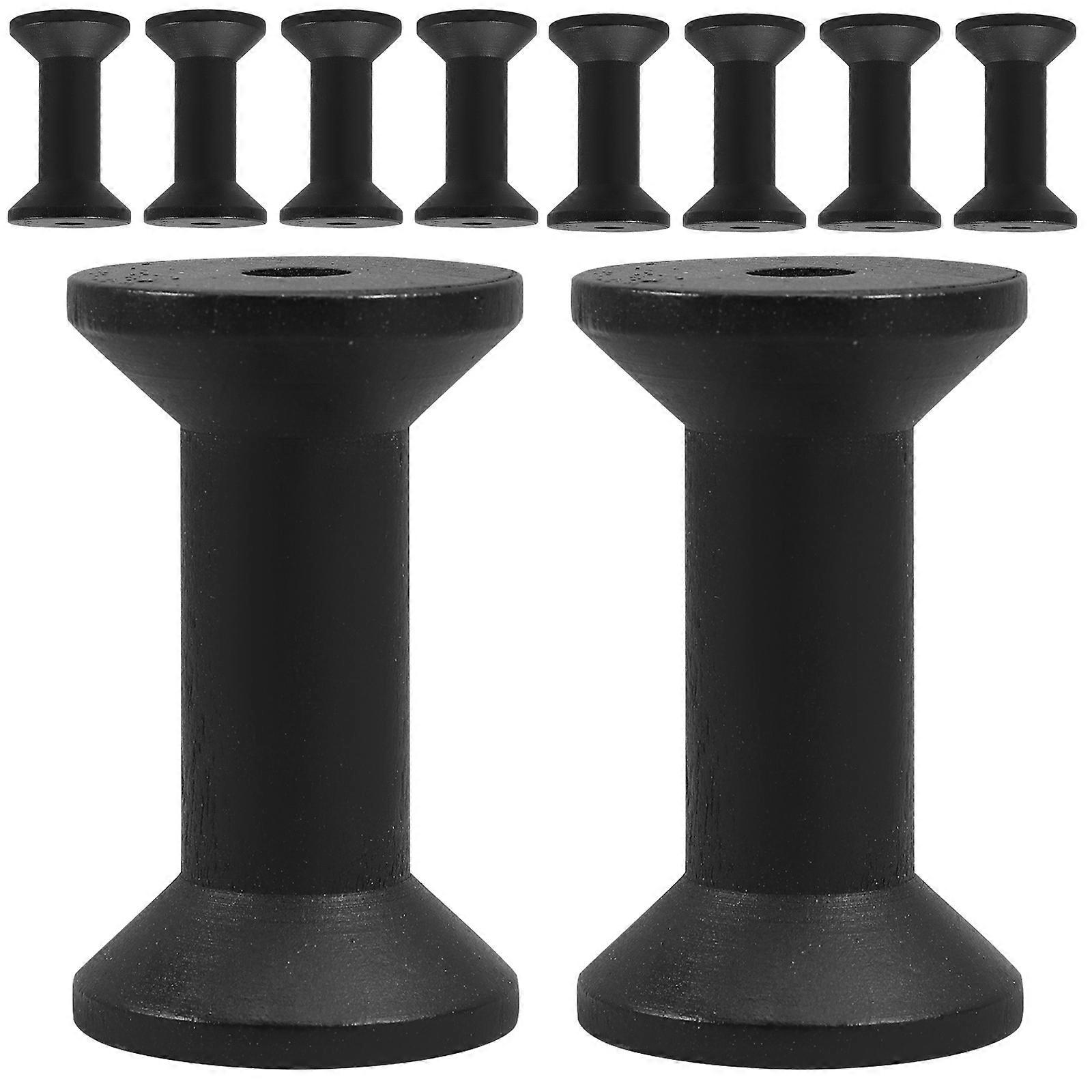 Wooden Thread Spools for DIY Crafting with 50Pcs Black Color for Sewing