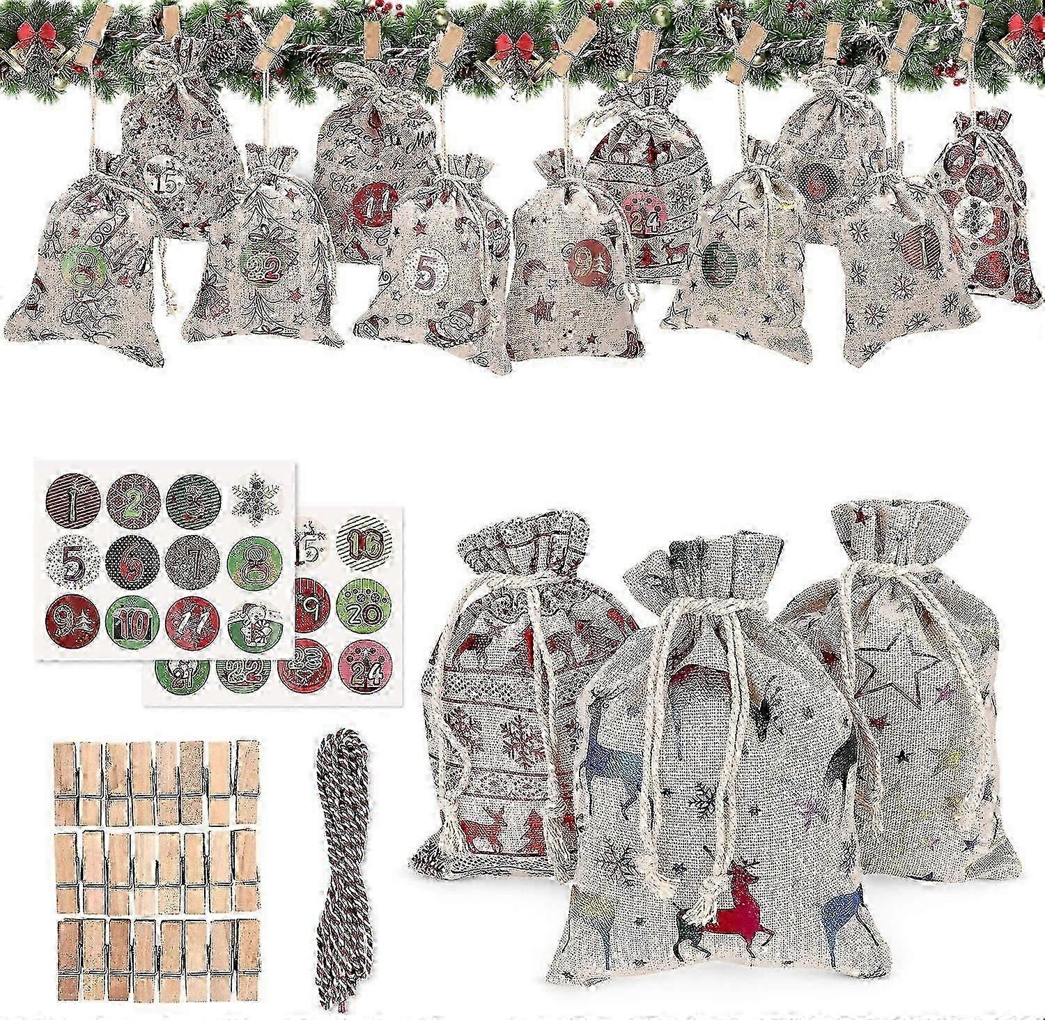 Cotton bedding Advent calendar, Advent calendar to fill yourself, Advent calendar to