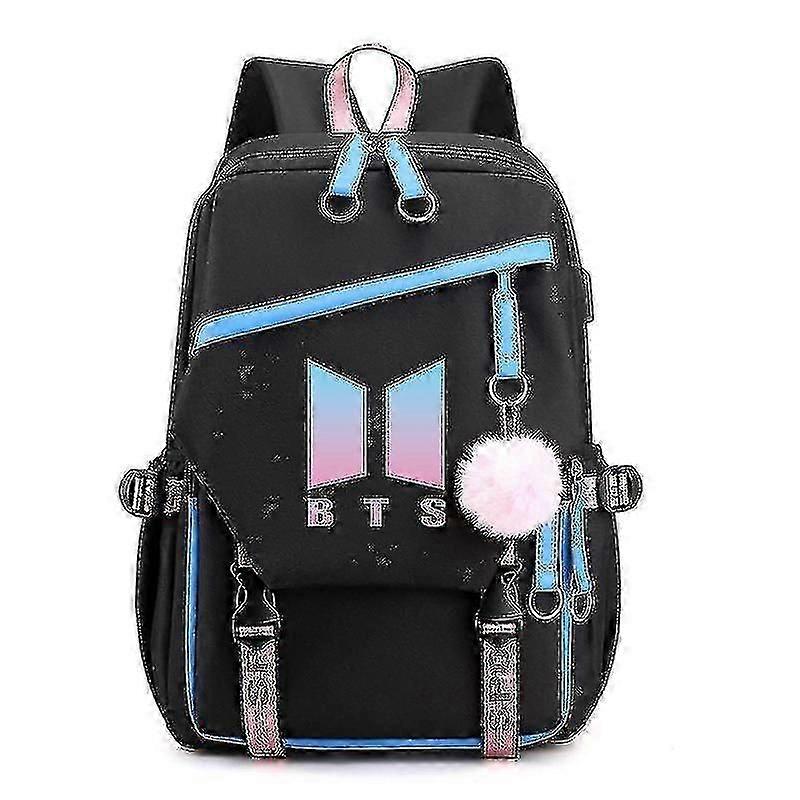 Bts Gençlik Grubu Sırt Çantası Usb Şarj Sırt Çantası Büyük Kapasiteli Öğrenci Okul Bag_y